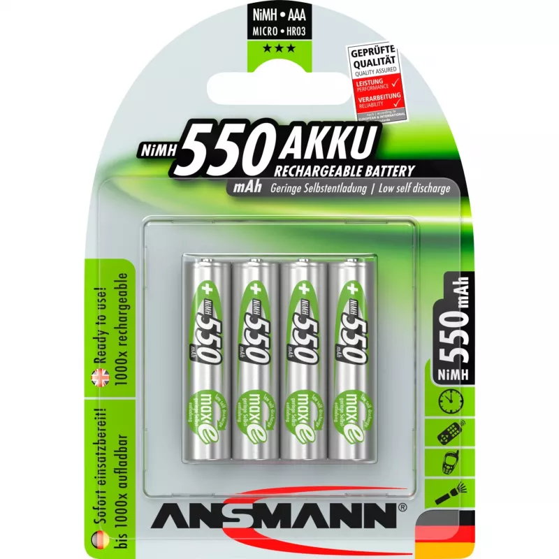 Bateria Ansmann Blister 4 x akumulator AAA 550 mAh