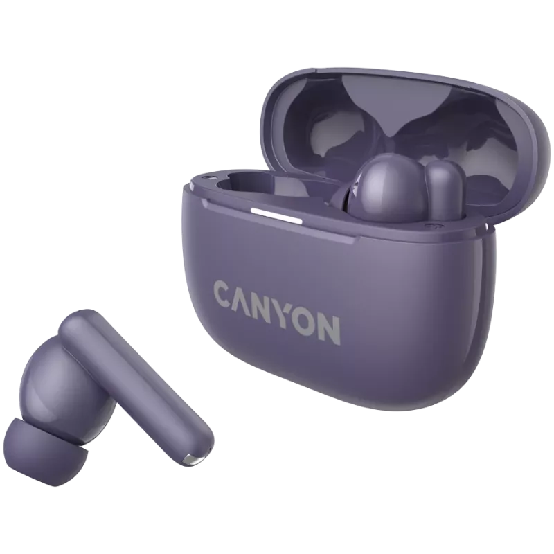 Słuchawki Canyon CNS-TWS10PL True Wireless Stereo (TWS) douszne do rozmów/muzyki/sportu/codziennego użytku USB Type-C Bluetooth Fioletowe (CNS-TWS10PL)