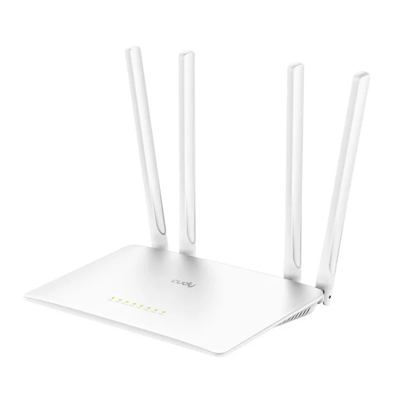 Router stołowy Cudy WR1200 Dwuzakresowy Wi‑Fi 5 (802.11ac) 867 Mbit/s, 4x RJ‑45 LAN, Biały