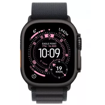 Apple Watch Ultra 3 GPS + Cellular 49mm Czarna Tytanowa Koperta z Czarną Pętlą Alpine Loop (średni)