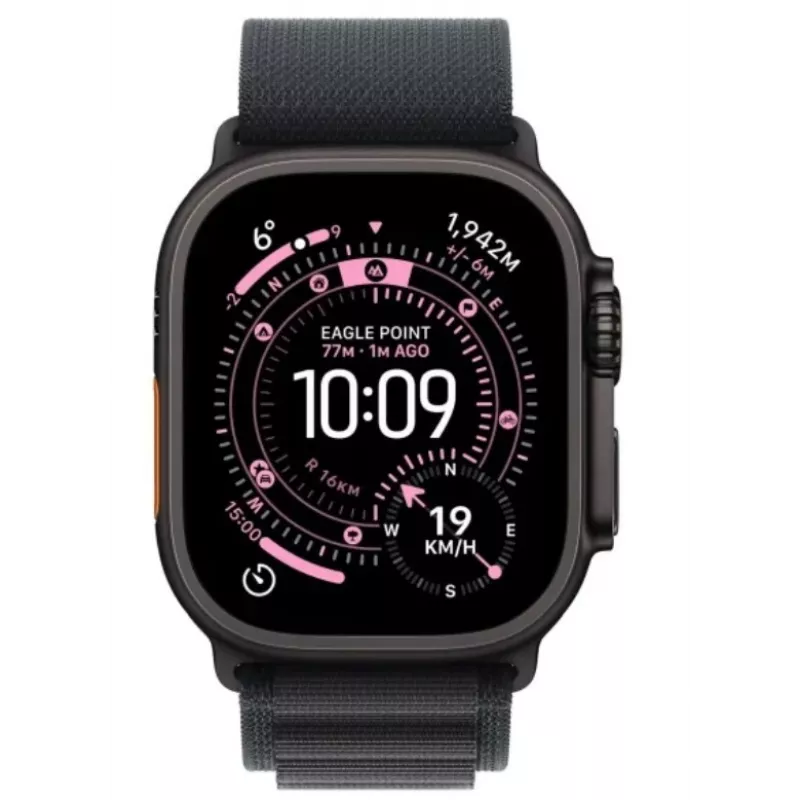 Apple Watch Ultra 3 GPS + Cellular 49mm Czarna Tytanowa Koperta z Czarną Pętlą Alpine Loop (średni)