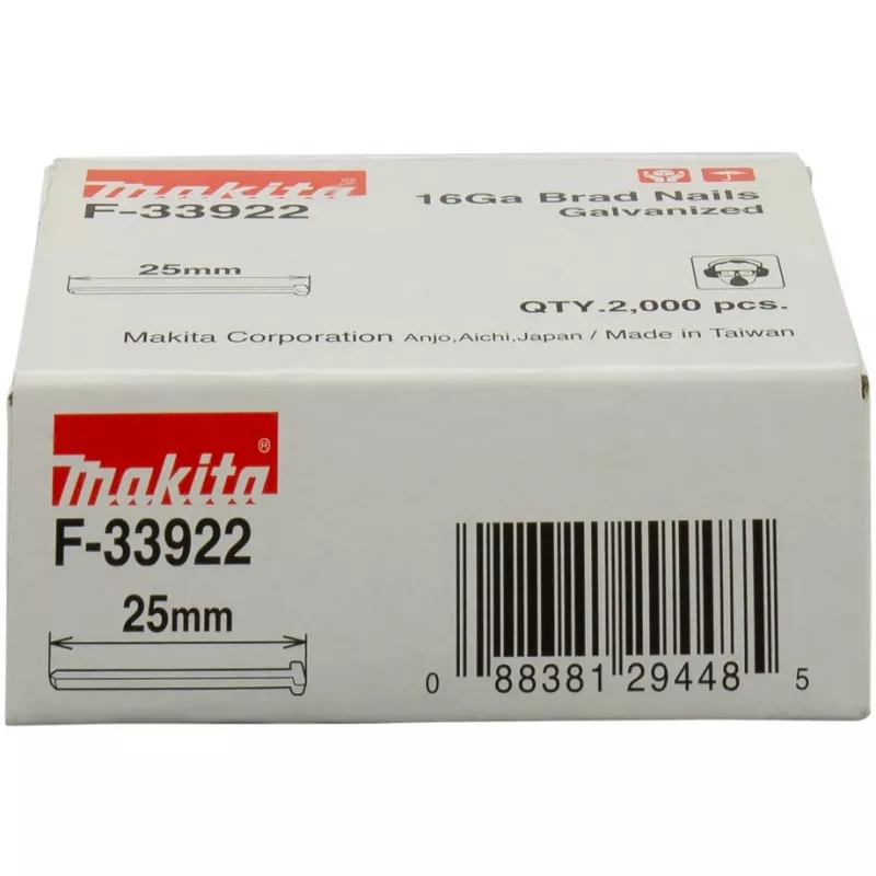 Gwoździe kołkowe Makita - 2000 sztuk - 2,8 mm - Długość 25 mm