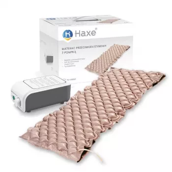Materac przeciwodleżynowy Haxe FU-AM0001 pojedynczy PVC, standardowy 2000×900×70 mm, 130 komór, pompka elektryczna