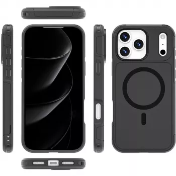 Etui brzegowe 4smarts Defend iPhone 17 Pro Max czarne 17,5 cm