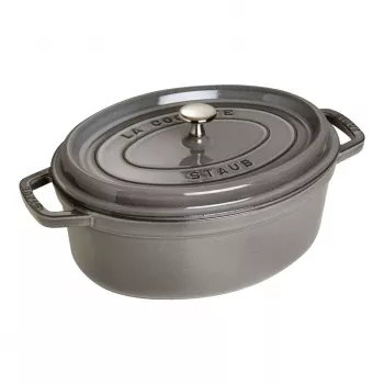 Owalny garnek żeliwny Staub 29 cm, grafitowo-szary