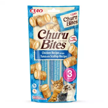 INABA Churu Bites Kurczak z tuńczykiem i przegrzebkami - przysmaki dla kota - 3x10 g