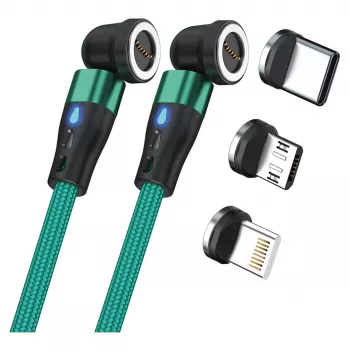 Kabel USB RealPower MagneticCharge2 1 m Zielony Szybkie Ładowanie Transfer Danych
