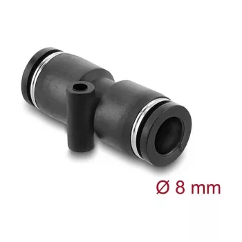 Złącze pneumatyczne DELOCK 8 mm proste z otworem montażowym, gwint wewnętrzny, metal/tworzywo, 39 mm