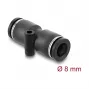 Złącze pneumatyczne DELOCK 8 mm proste z otworem montażowym, gwint wewnętrzny, metal/tworzywo, 39 mm
