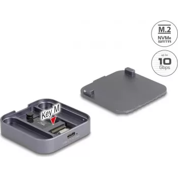Zewnętrzna obudowa magnetyczna DELOCK USB Type-C 10 Gbps na 1 x dysk SSD M.2 NVMe lub SATA (model 42032)
