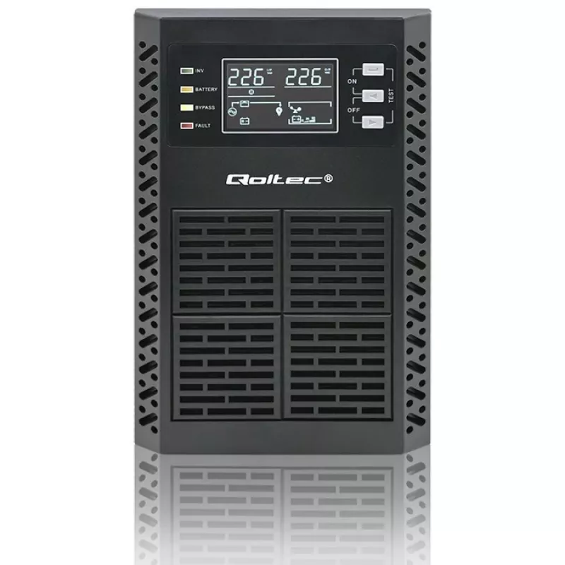 Qoltec Zasilacz awaryjny (UPS) | 1kVA | 1000W | Współczynnik mocy 1.0 | LCD | EPO | USB | Online