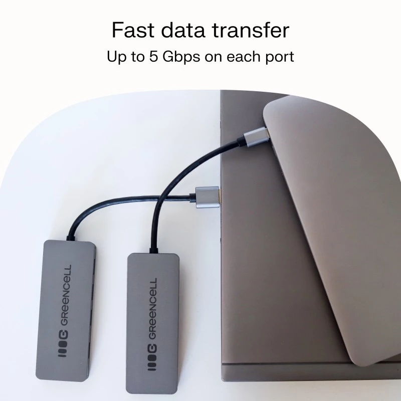 Hub USB zielony Cell HUB-GC-A4A — 4-portowy hub USB-A 3.0