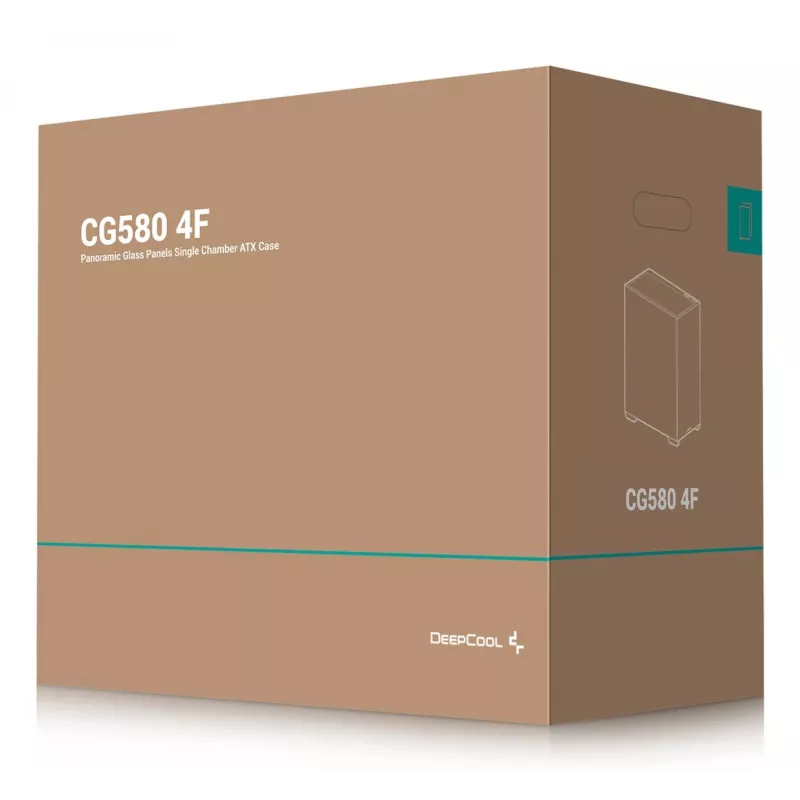 Obudowa PC DeepCool CG580 4F Midi Tower — ATX/ITX/MicroATX, szkło hartowane, wentylatory 3×120mm+1×120mm, 2×3,5 inch i 2×2,5 inch, USB-A×2 USB-C×1, czarna