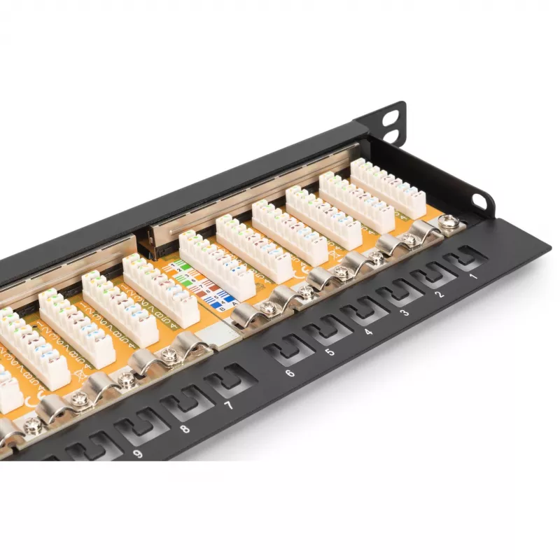Patch Panel Digitus CAT 6 Class E High Density Shielded Czarny