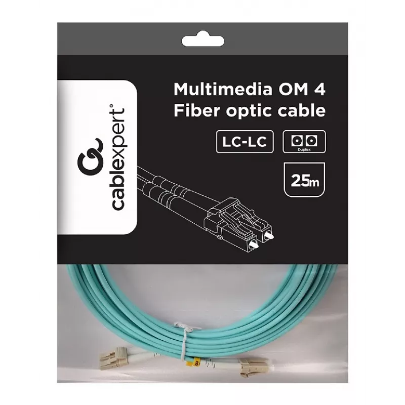 Kabel wielomodowy dupleks OM4 50/125, LC/LC, 25 m