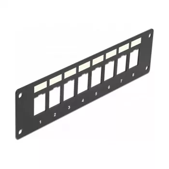 Patch panel DELOCK 86597 — metal, czarny, 50 mm x 1.6 mm x 185 mm
