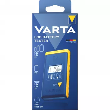 Tester baterii Varta 00893 101 111 LCD cyfrowy ręczny do AA AAA 9V i baterii pastylkowych