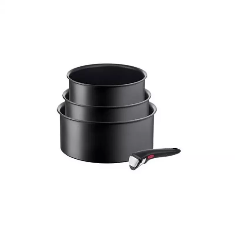 Zestaw garnków TEFAL, 4 szt. | L7649453 Ingenio Ultimate | 16/18/20 cm | Aluminium | Czarny