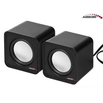 2-drożny głośnik PC Audiocore AC870 B — 3 W RMS, przewodowe zasilanie USB, wejście 3,5 mm, kanały 2.0