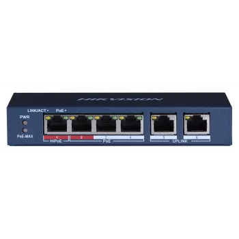 Hikvision DS-3E0106HP-E sieciowy Links Unmanaged Fast Ethernet (10/100) PoE Support niebieski