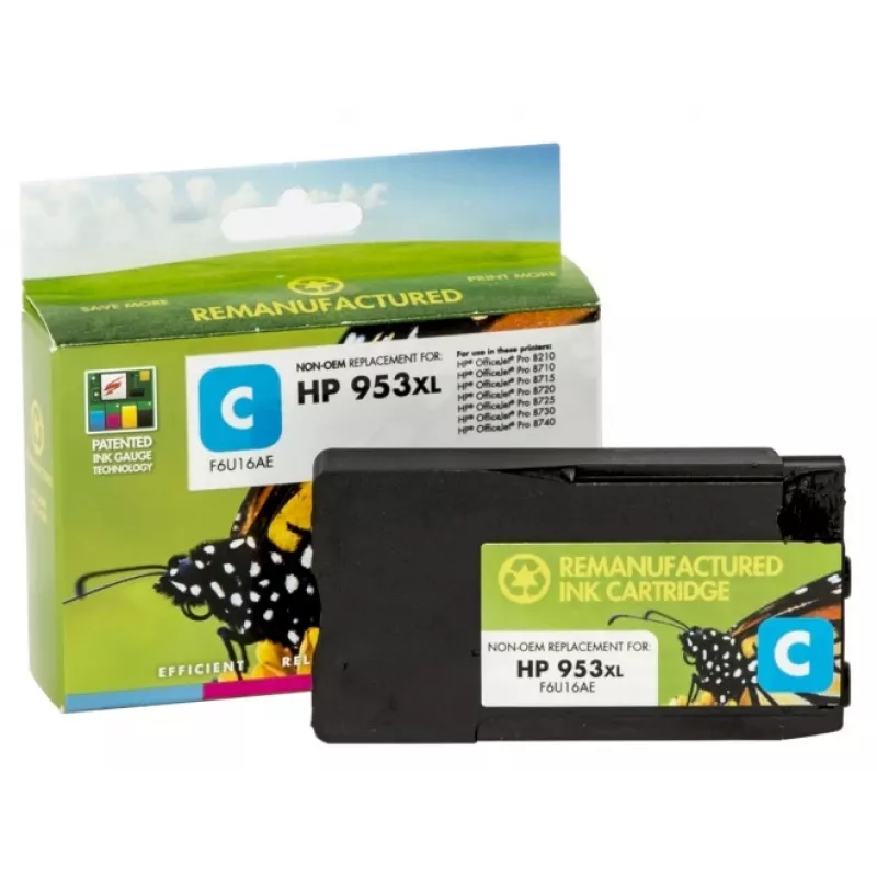 Kompatybilny wkład atramentowy Static Control HP 953XL (F6U16AE), cyjan (nowy chip)