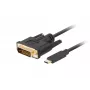 adapter kablowya wideo LANBERG CA-CMDV-10CU-0030-BK, USB Type-C na DVI-D, 3 m, czarny
