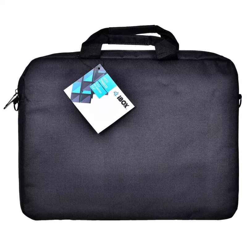 Aktówka IBOX TN6020 do laptopów 39,6 cm (15,6 cali) — nylon, czarna, pasek na ramię