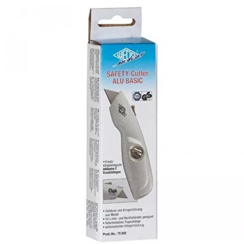 Nóż do cięcia WEDO 78 808 z nieruchomym ostrzem, korpus aluminiowy, szerokość ostrza 44 mm