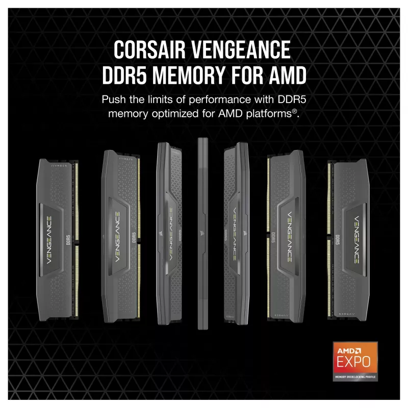 VENGEANCE DDR5 6000MT/s 16GB - szary DIMM / 1x16GB / DDR5 / 1,35V / Intel XMP i AMD EXPO