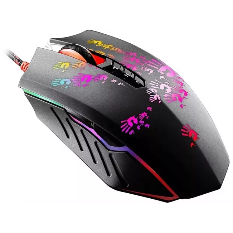 Mysz gamingowa A4Tech BLOODY A60 — optyczna, symetryczna, 6200 DPI, USB typu A, 8 przycisków, czarna