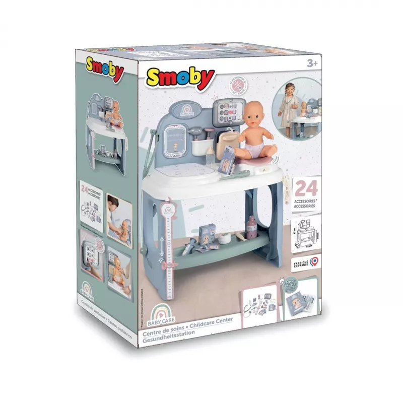 Centrum opieki nad dzieckiem SMOBY model 2024 240305 z akcesoriami i funkcjami interaktywnymi