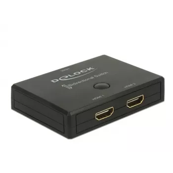 DeLock HDMI 2 - 1 przełącznik dwukierunkowy 4K 60 Hz - przełącznik wideo/audio - 2 x HDMI - stacjonarny