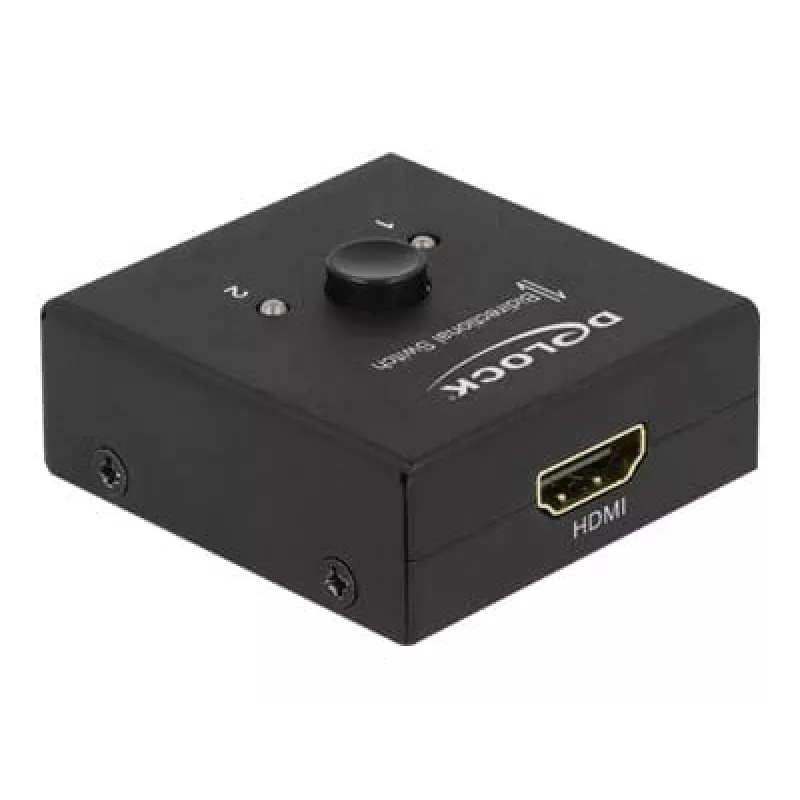 DeLock HDMI 2 - 1 dwukierunkowy 4K 60 Hz kompaktowy – pudełko detaliczne – przełącznik wideo/audio – 2 x HDMI – komputer stacjonarny (64072)