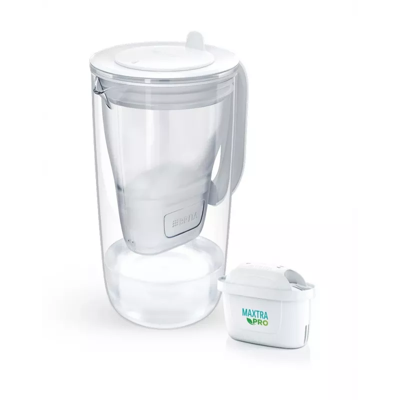 Dzbanek filtrujący wodę BRITA Glass+1 Maxtra Pro szary, 2,4 L całkowita / 1,5 L filtrowana, filtr Maxtra Pro PP