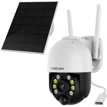 Kamera IP Foscam B4 Dome 4 MP (2560×1440), Wi‑Fi 2,4 GHz, IP65, Solar + Bateria 5000 mAh, obrót 355°, pochylenie 90°
