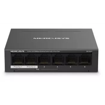 Mercusys 6-portowy przełącznik biurkowy 10/100Mbps z 4 portami PoE+