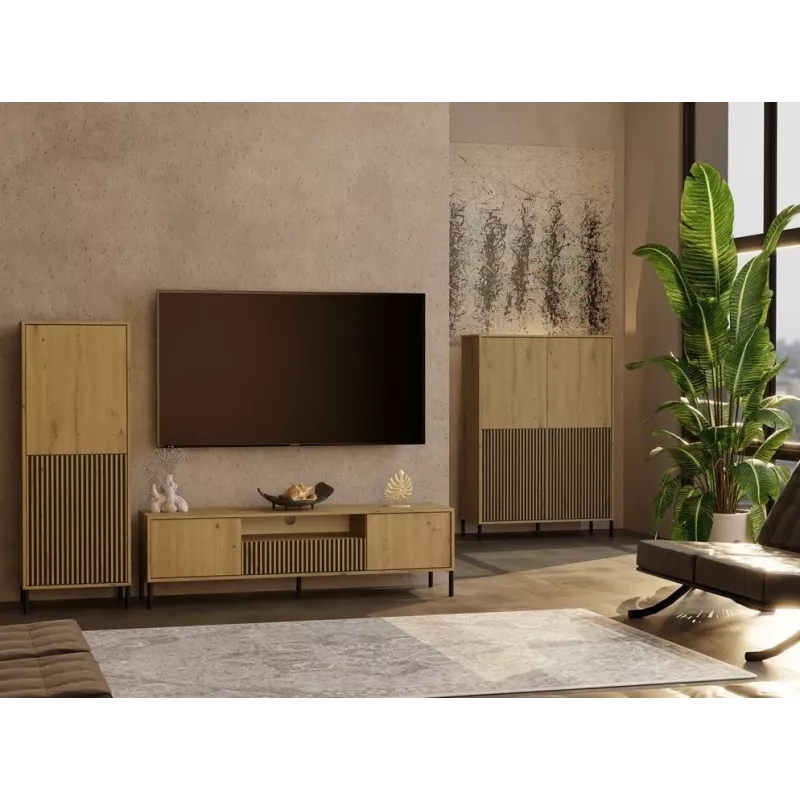 KAMARO 2DK cienki/GŁ dąb ARTISAN DISPLAY CABINET