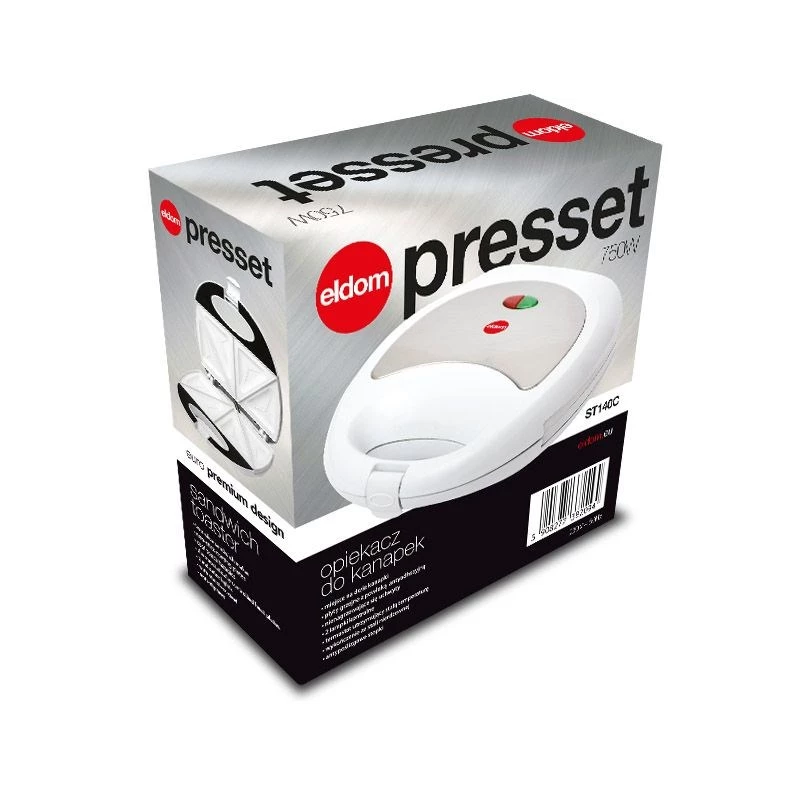 Opiekacz do kanapek Promis STP 25 XXL, 4 tosty, 1400 W, czarny