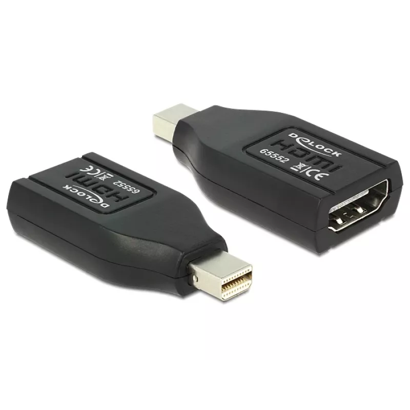 Adapter wideo/audio DeLOCK - HDMI - HDMI, 19-pin (W) - Mini DisplayPort (M) - (DisplayPort 1.1) - Czarny (65552)