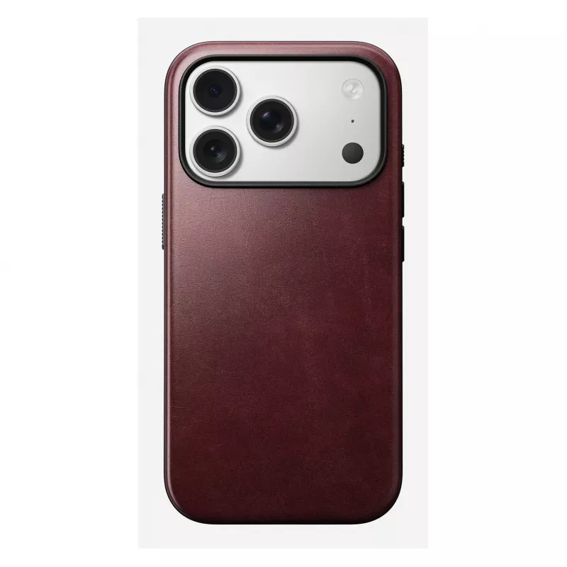 Etui na telefon Nomad Modern Leather Case do iPhone 17 Pro, skóra + TPU + PC, pasuje do ekranu 16 cm (6,3 cala), Bordeaux