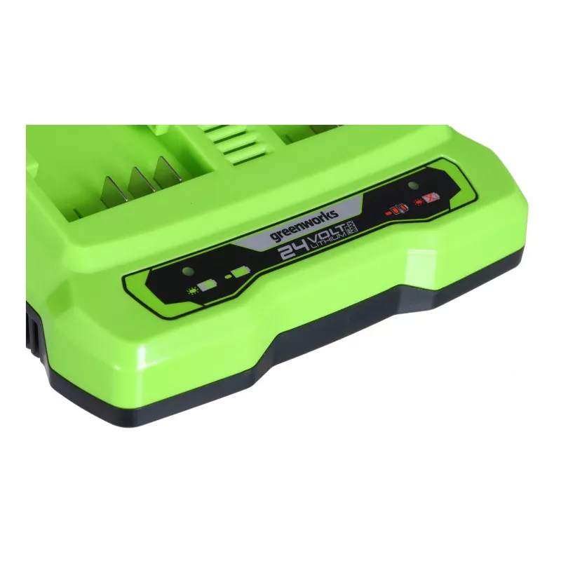Ładowarka do akumulatorów GreenWorks G24X2UC2 dwuslotowa 24V Li‑Ion, 4A, 2 ogniwa, szybkie ładowanie