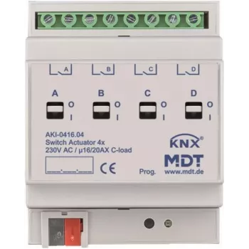 MDT AKI-0416.04 siłownik przełączający 4-kanałowy 4TE REG 16/20A 230VAC C-Last Industrie 200µF (AKI-0416.04)