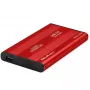 Obudowa HDD/SSD QOLTEC 51860 na dyski 2,5 cala SATA III, USB Type-A, 5 Gbit/s, aluminium, czerwona