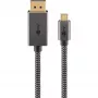 Kabel adaptera USB, wtyczka USB-C > wtyczka DisplayPort, 4K 60Hz (czarny/srebrny, 2 metry, pleciony kabel)