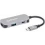 Manhattan 130707 Stacja dokująca do laptopa i replikator portów Przewodowy USB 3.2 Gen 1 (3.1 Gen 1) Type-C Aluminium (130707)