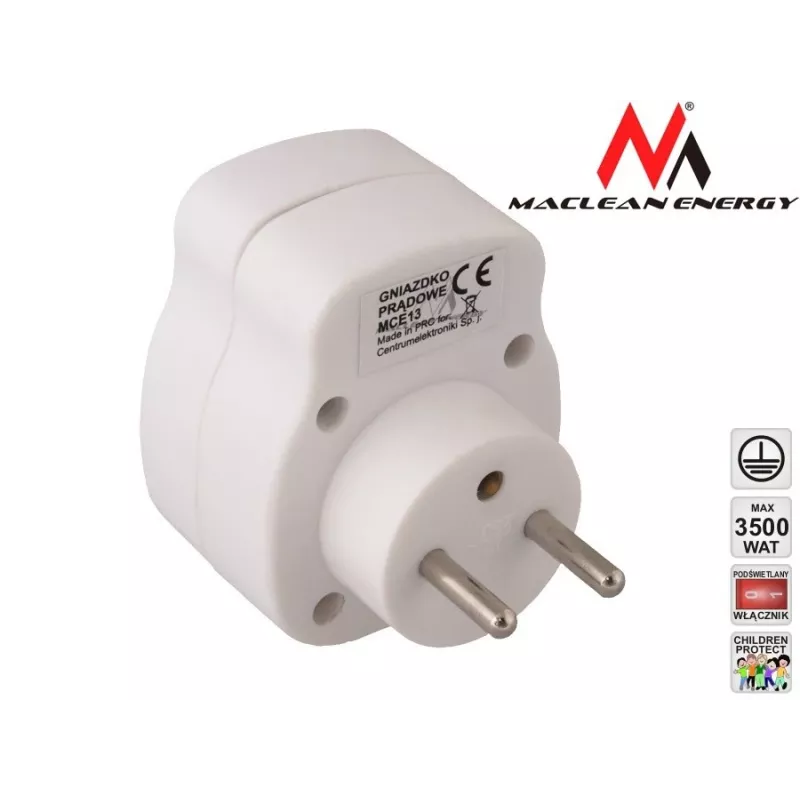 Gniazdo elektryczne MACLEAN AC MCE13 z przełącznikiem