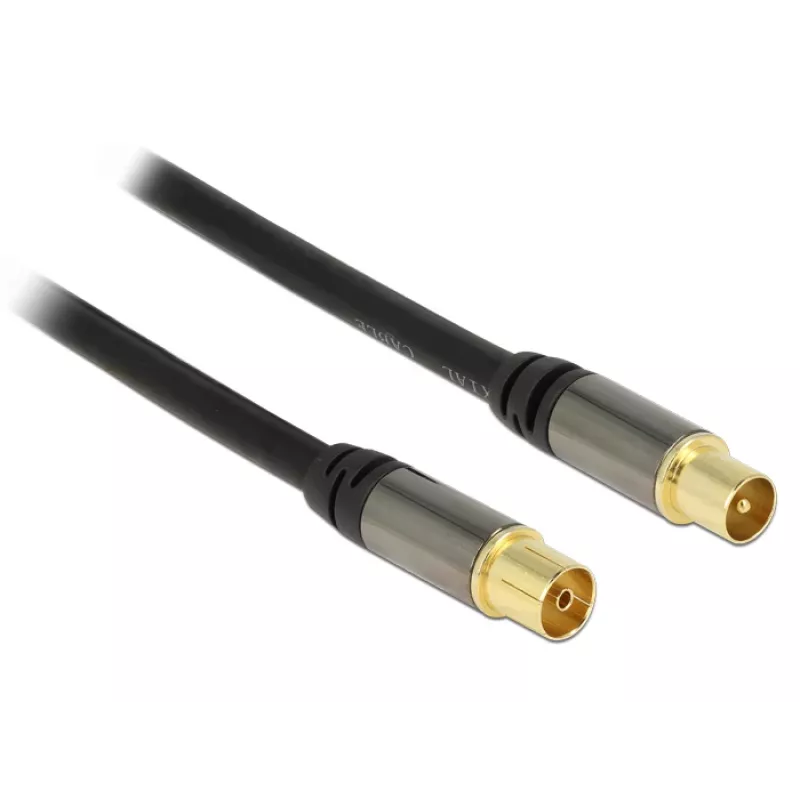 Kabel koncentryczny RG-6/U DeLOCK 88922 1 m IEC Czarny