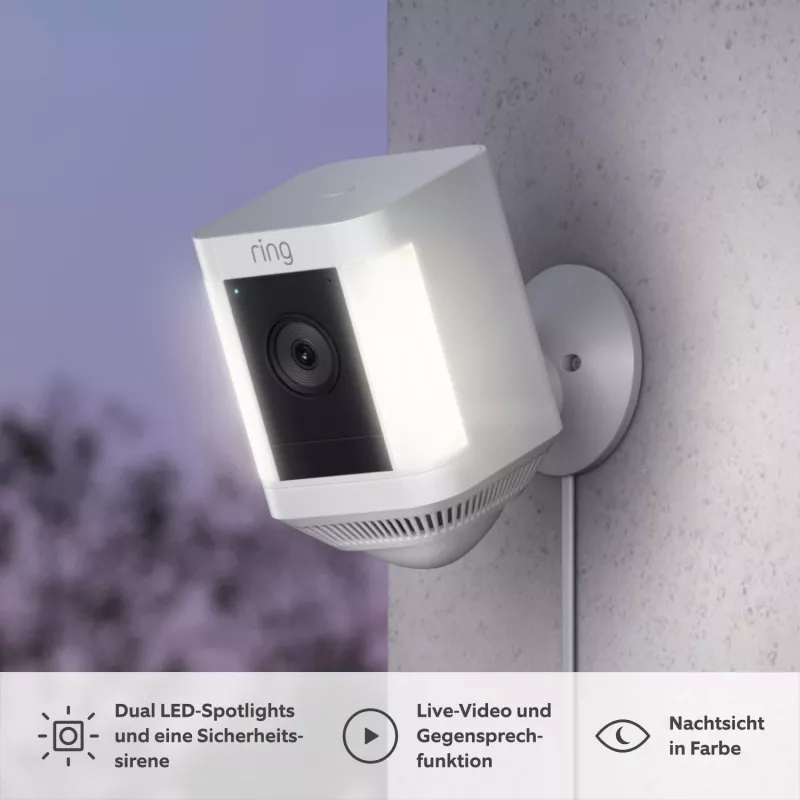 Ring Spotlight Cam Plus – przewodowa sieciowa kamera monitorująca zewnętrzna
