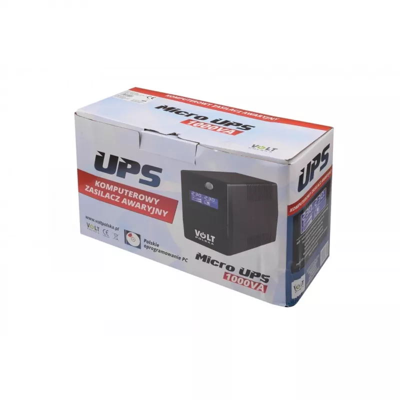 UPS UNINTERRUPTIBLE zasilacz VOLT POLSKA MICRO 1000VA 600W 1x9ah