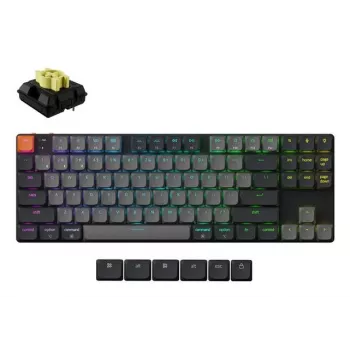 Mechaniczna klawiatura 80% Keychron K1X-B4 — USB + Bluetooth, QWERTY angielska, 87 klawiszy, podświetlenie RGB, szary